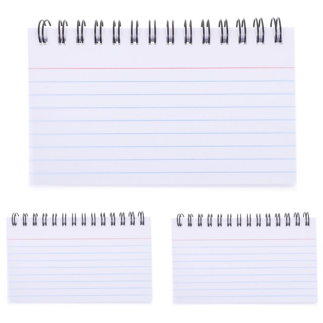 WRITWAA 3Pcs Note Cards with Rings made of White Paper for Families Home Back to School