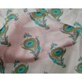 thumbnail image 4 of oneOone Silk Tabby Fabric Leaves & Floral Block Printed Fabric 1 Yard 42 Inch Wide, 4 of 4