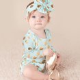 thumbnail image 3 of PMVFHDE Rompers for Girl Baby Girls' Long Sleeve Romper Soft Bodysuit With Gold Foil Print & Pom Pom Design Cute And Comfortable Outfit For Spring And Fall Light Green,2-3 Years, 3 of 4