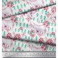 thumbnail image 3 of Soimoi Rayon Fabric Snowflake & Polar Bear Animal Printed Fabric 1 Yard 42 Inch Wide, 3 of 5