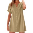 thumbnail image 2 of Ovzne Robes d'Été pour Femmes 2025 Robe Femme Été Camisole Sans Manches Dentelle Col Plissé Robe Grande Taille Robe à Manches Courtes Liquidation, 2 of 6