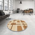 thumbnail image 4 of Ahgly Company Tapis d'Intérieur Lavable à la Machine, Carré, Transitionnel, Brun Or, Tapis de Zone, 7 Pieds Carré, 4 of 7