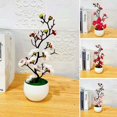 thumbnail image 3 of Artificial Plum Blossom Potted Plant In Pot Fake Home Office Table Ornaments, 3 of 7