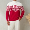 thumbnail image 4 of Fortune Family Matching Christmas Sweaters, Snowflake Print Knitted Pullovers Contrast Color Long Sleeve Turtleneck Sweater, 4 of 9