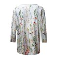thumbnail image 3 of IROINNID en Solde T-shirt à Manches Longues en Polyester pour Femmes T-shirt Imprimé Confortable Blouse Mi-Longue Col Rond Hauts, Gris, 3 of 4