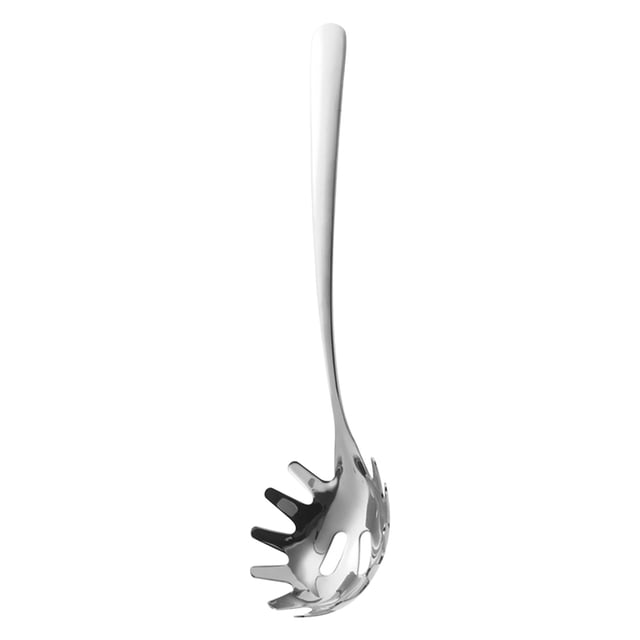 Kitchen Supplies Spaghetti Spoon - Stainless Steel Slotted Pasta Spoon and fork with Comfortable Grip Design - Ideal for Serving and Straining Spaghetti, Noodles Kitchen Items