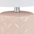 thumbnail image 2 of HOMETRENDS 12.8" Pink Patterned Ceramic Table Lamp with White Drum Shade, 2 of 4