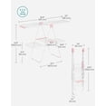 thumbnail image 4 of SONGMICS Clothes Drying Rack, Foldable 2-Level Laundry Drying Rack, Free-Standing Laundry Airer, with Height-Adjustable Wings, 33 Drying Rails, Sock Clips, White and Pink, 4 of 8