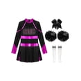 thumbnail image 3 of iiniim Enfants Filles Halloween Cheer Leader Costume Carnaval Cheerleading Robe de Danse Uniformes Tenues Rose Vif&Blanc 10, 3 of 5