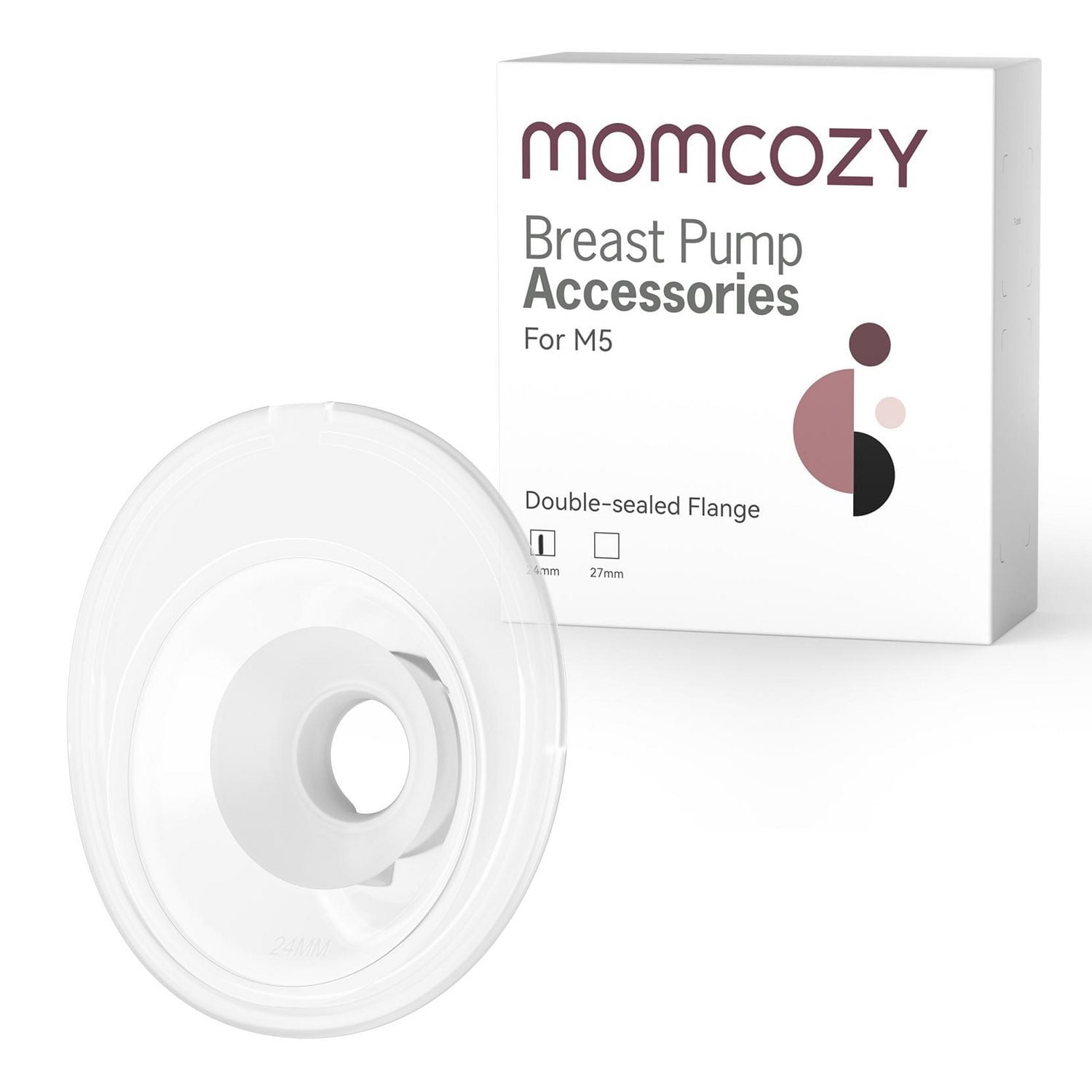 Momcozy 24mm Flange Compatible with M5 Breast Pump, Original M5 Breast Pump Replacement Accessories
