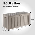 thumbnail image 2 of EasyUp Coffre de Terrasse en Résine de 80 Gallons, Coffre de Rangement Extérieur Verrouillable pour Meubles, Outils de Jardin et Rangement d'Outils, Boîtes de Rangement Extérieures Étanches (Gris), 2 of 8