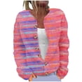 thumbnail image 2 of Jsaierl Womens Christmas Cardigan Sweaters Plus Size Dressy Long Sleeve Cute Printed Open Front Button Knit Outwear, 2 of 5