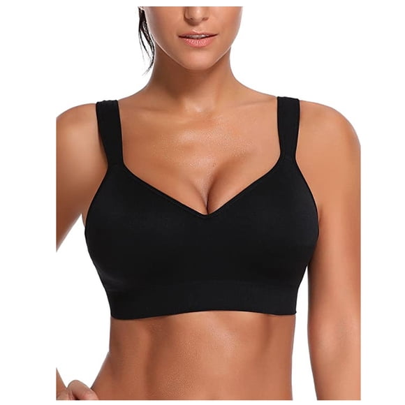 Women V-Neck Solid Comfort Sports Yoga Top Traceless Camisole Underwear Bra