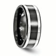 thumbnail image 4 of Edward Mirell Titanium Black Ti & Sterling Silver Inlay 9mm Band Size 8, 4 of 4