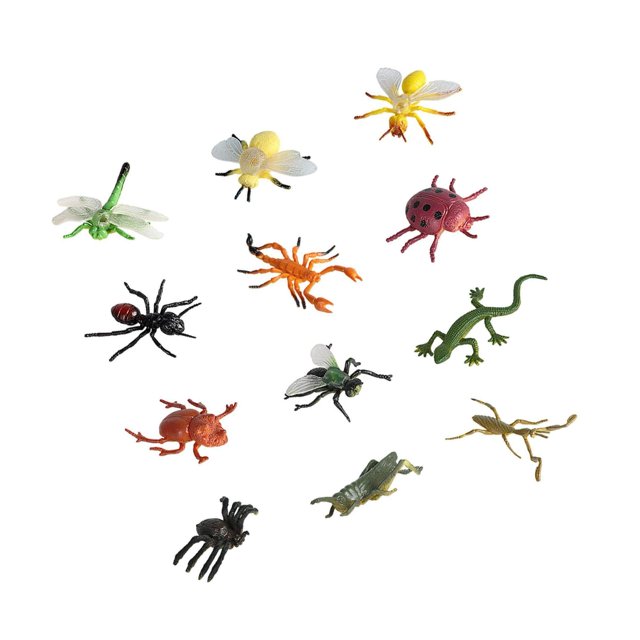 12 Pcs Figurines d'Animaux Réalistes Figurines pour Collection Pouce Emballage Comprend : Fournitures de Fête Insectes