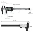 thumbnail image 3 of TFixol 0-6 Inch/ 150mm Electronic Digital Vernier Caliper Carbon Fiber Reinforced Plastic High Precision Slide Caliper LCD Display Measuring Tool (Inch/ Metric), 3 of 7
