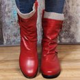 thumbnail image 4 of Babysbule Bottes pour Femmes Hiver Femmes Vintage Hiver Fermeture Éclair Mi-Mollet à Lacets à Enfiler Rétro Chaussures pour Dames, 4 of 5