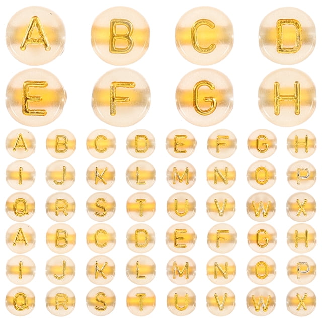 200Pcs Mini Letters Beads Luminous Handcraft Loose Beads Round DIY Bracelet Jewelry Beads