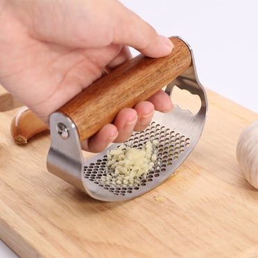 Dvkptbk Garlic Press New Stainless Steel Garlic Presser Garlic Press Rocker Garlic Mincer Garlic Crusher with Peeler and Cleaning Brush Garlic Chopper for Garlic Kitchen Gad