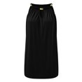 thumbnail image 4 of Ketyyh-chn99 Robes Femmes Été 2024 Robe Courte Robe de Soirée Couleur Unie à Simple Boutonnage Robe Chemise à Cordon Robe en Coton et Lin Noir, TG, 4 of 4