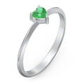 thumbnail image 3 of Bague Pierre de Naissance en Forme de Cœur - Émeraude (Mai), 3 of 6
