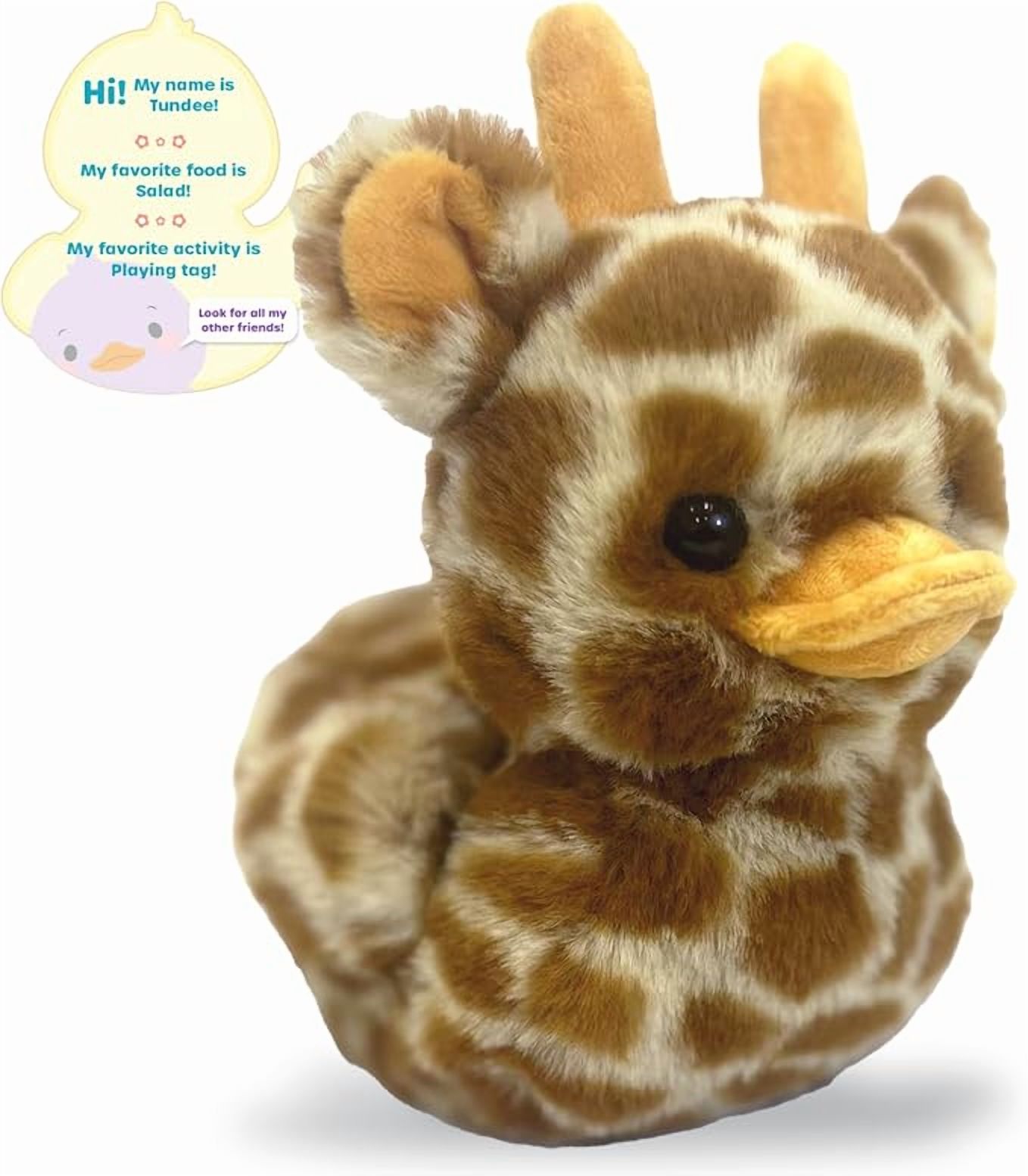 Tundee Giraffe Assortiment de peluches Duckees 7 pouces les plus douces au monde. 12 modèles disponibles.