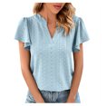 thumbnail image 1 of Birdeem Womens Spring and Summer Gold Lace Stitching V-Neck Solid Color Bottom T-Shirt Hollow Top, 1 of 8