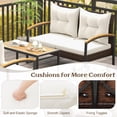 thumbnail image 4 of Gymax Set Of 4 Patio Conversation Set w/ Coffee Table Solid Acacia Wood Armrests Tabletop, 4 of 4