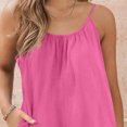 thumbnail image 4 of AherBiu Wide Leg Short Jumpsuits for Women Sleeveless Spaghetti Strap Summer Boho Rompers with Pockets, 4 of 7