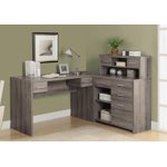 Monarch Specialties Computer Desk, Home Office, Corner, Left, Right Set-up, Storage Drawers, L Shape, Work, Laptop, Laminate, Brown, Contemporary, Modern