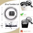 thumbnail image 4 of FlyFlise Lot de 2 Couvercles Magnétiques pour Tumbler - Convient à YETI Rambler, Ozark Trail, Style Ancien Rtic (Ne Convient Pas au Nouveau Rtic) - Curseur Magnétique de Remplacement, Couvercle Tumbler Magnétique Anti-Déversement (20 Onces, Noir), 4 of 8