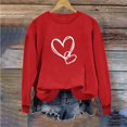 thumbnail image 1 of Penkiiy Chandail de la Saint-Valentin pour Femmes : T-Shirts de la Saint-Valentin avec Cœur Graphique, Cadeaux de la Saint-Valentin, Hauts à Manches Longues, m Rouge, 1 of 5