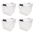 thumbnail image 1 of HOMZ 4-Pack 31 Qt Latching Lid, Home & Office Clear Plastic Storage Organizer Bins, Gray, 1 of 9