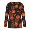 thumbnail image 5 of Chandails à Capuchon de Mode pour Femmes 2023 Mode T-shirt Imprimé Ample Manches Longues Blouse Col Rond Hauts Décontractés Chandail en Molleton 50 % de Rabais Liquidation Costumes Halloween/noël, 5 of 5