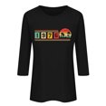 thumbnail image 2 of Uootdi Hauts pour Femmes Manches 3/4 Col Ras du Cou 1976 Imprimé Arc-en-Ciel Rétro Coupe Décontractée T-Shirts Nostalgiques pour Escapade d'Été Cadeau, 2 of 4