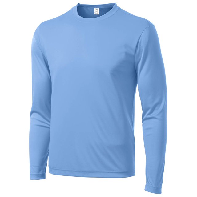 Gravity Threads Long-Sleeve Moisture-Wick Athletic Shirt - CarolIna Blue - 2XL