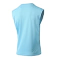thumbnail image 4 of BADHUB Mens Workout Hooded Tank Tops Drawstring Muscle Stretch Sleeveless Solid Color Shirts Loose Gym Vest Clearance Light Blue S, 4 of 7