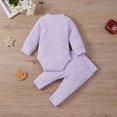 thumbnail image 3 of MesaSe Newborn Infant Baby Boy Girl Winter Clothes Ribbed Solid Button Long Sleeve Tops Pants 2PCS Set Orange 0-3 Months, 3 of 10