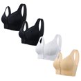 thumbnail image 1 of Timegard Bras for Women 4pc Plus Size Front Closure Full Coverage Support Breathable Comfy Wireless Bras, 1 of 2