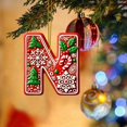 thumbnail image 1 of Hbdhejl 26 Pcs Lettres Rouges Décorations de Sapin de Noël Lettres de Canne de Bonbon avec Motif de Baies Mini Alphabet Ornements Suspendus Fête Maison Sapin de Noël Acrylique 2D, 1 of 4