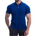 thumbnail image 2 of FNFYFH Clearance Chemises de Golf pour Hommes Col Manches Courtes T-Shirts Été Col Rabattu Blouses Bleu,S, 2 of 8