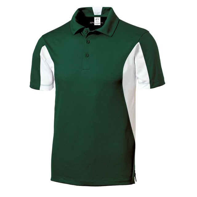 Gravity Threads Polo Athlétique Micropique Sport - Vert Forêt/blanc - Grand
