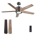 thumbnail image 1 of VAGIZM Ceiling Fan 52'' With Light: Modern Remote Control Fans Downrod Mounted - Quiet Reversible DC Motor - Light Memory Function for Patio Dining Room Outdoor Indoor, 1 of 8