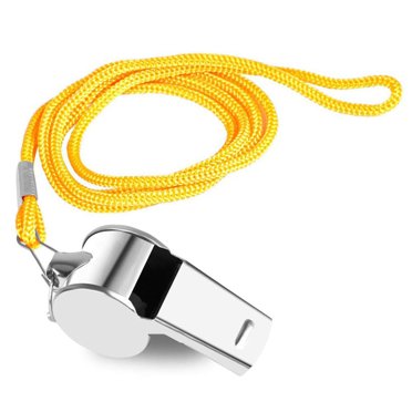 Antqov Métal Arbitre en Whistle Acier Inoxydable Extra Whistle avec Lanière pour École Sports Soccer Soccer Basketball, Accessoires Maison