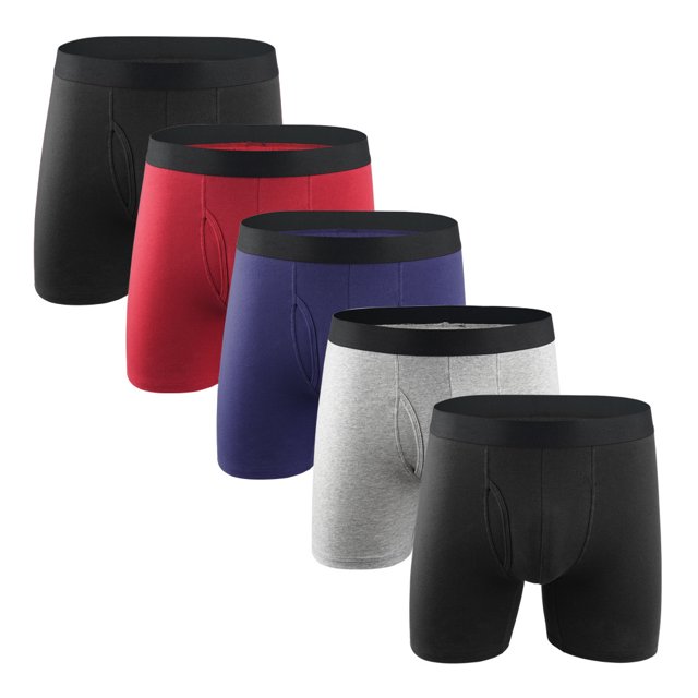 5pcs Comfortable Men's Underwear - Breathable Boxer Briefs with Moisture Wicking Technology for All