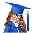 thumbnail image 2 of MIASHUI Kids Kindergarten Graduation Caps with Tassel Preschool Uniform Accessories,Blue,M, 2 of 4