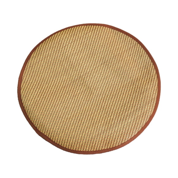 Rattan Woven Linen Chair Cushion 12 in x 12 in Brown Office Pet Mat with Vintage Pattern