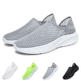 thumbnail image 2 of Fgnfyis Men's Breathable Knit Sneakers Comfortable on Casual Shoes for Walking Running Yoga Gym Beach Summer Spring Men Sneakers Grey, 2 of 9