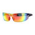 thumbnail image 1 of ANSI Z87.1 Warp Around Mens Shatterproof Safety Glasses U6 S Red Mirror, 1 of 4
