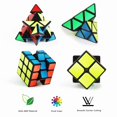 thumbnail image 3 of Ensemble de Cubes de Vitesse, Ensemble de Cubes Magiques 2x2 3x3 Pyramide et Cubes Asymétriques (Lot de 4), 3 of 7